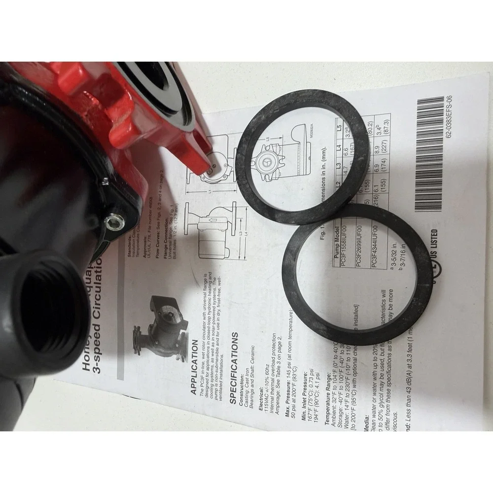 Honeywell PC3F1558IUF00 AquaPUMP Hydronic Circulating Pump, 3 Speed